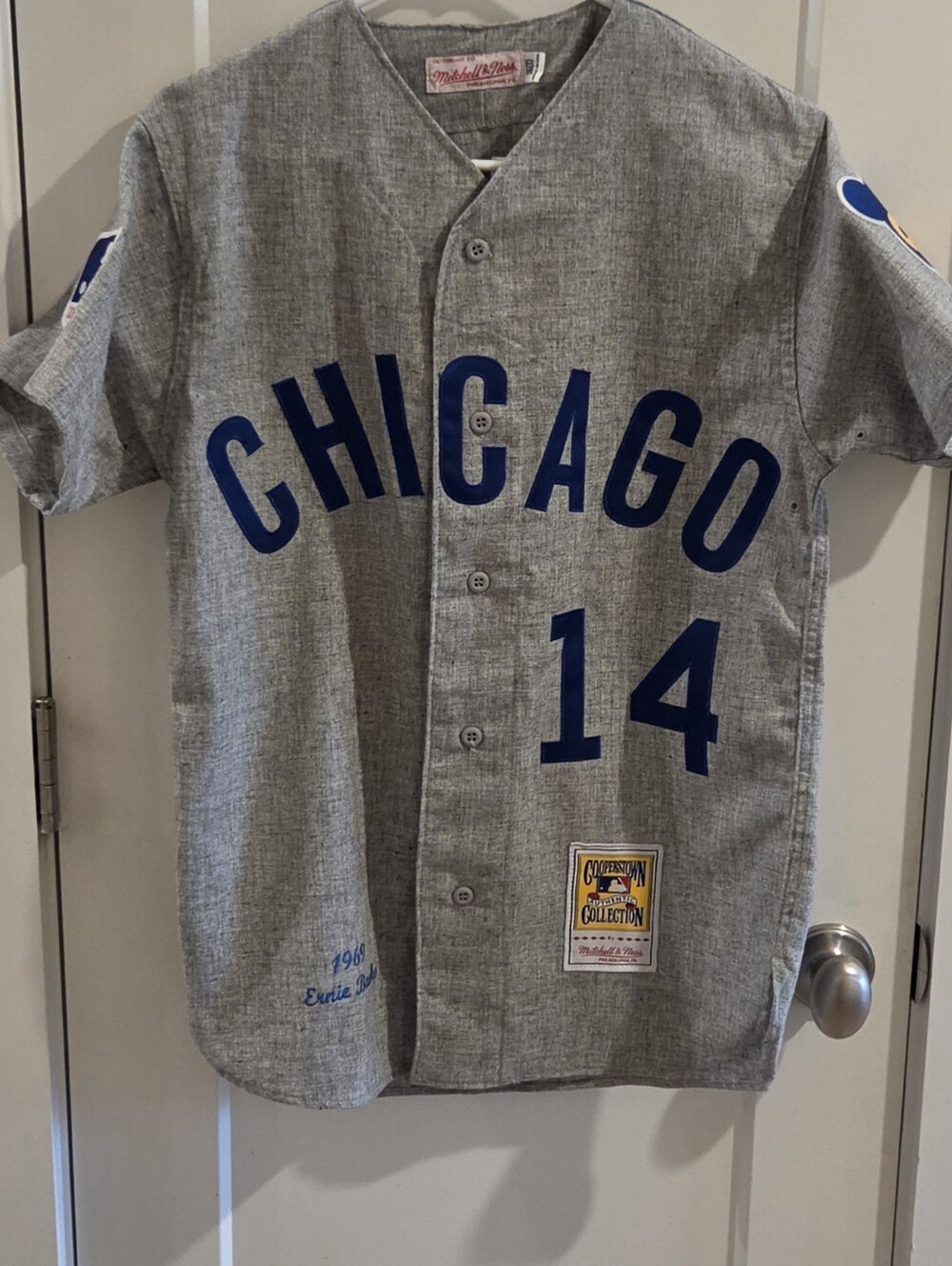 NWT Mitchell & Ness Chicago Cubs Baseball Jersey #14 Ernie Banks - Size Small